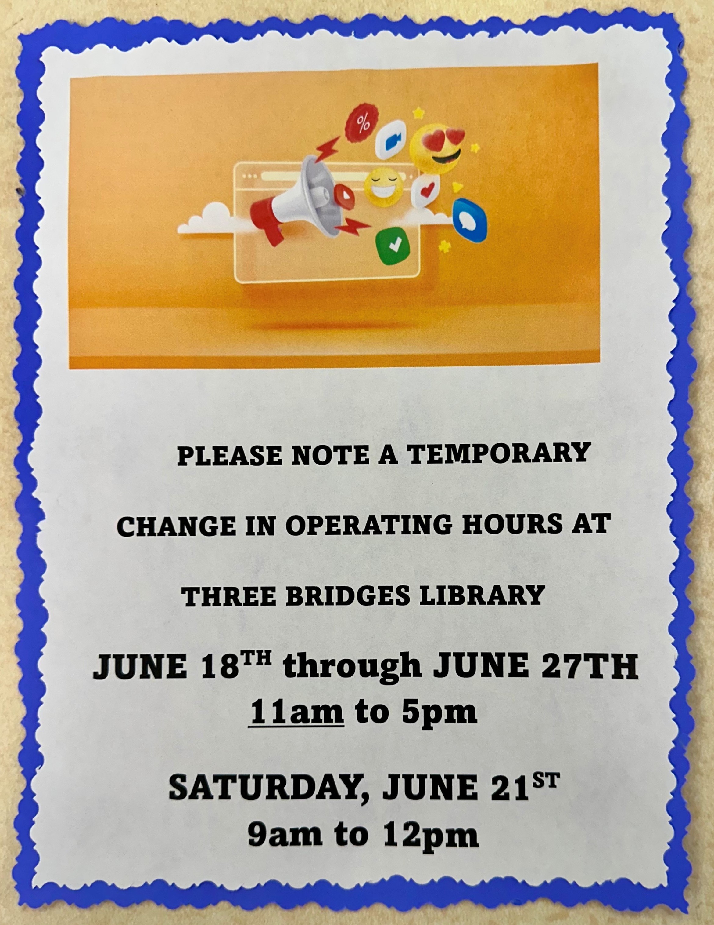 3Bridges Library Temporary Changes